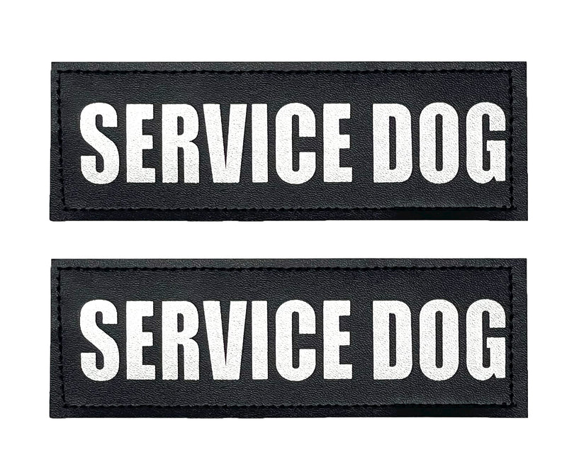 Albcorp Reflective Service Dog Patch with Hook Backing for Service Animal Vests/Harnesses Medium (5 X 1.5) Inch Medium 5" x 1.5"