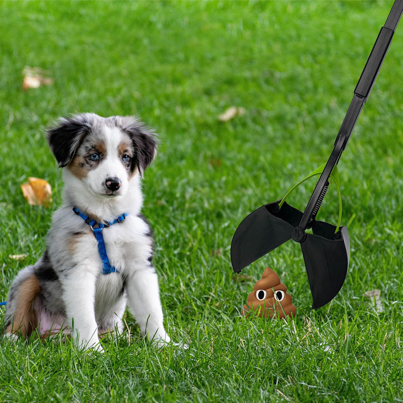 32" Pooper Scooper for Large Medium Small Dogs with Bag Attachment, Extra Long Handle Heavy Duty with 30 Dog Poop Bags & 1 Dispenser Poop Scoop, Foldable Dog Poop Picker Upper for Yard - PawsPlanet Australia