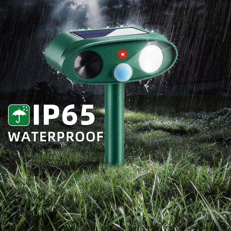 2026 Solar Ultrasonic Animal Repellent Outdoor Cat Deterrent Deer Repellent Devices Dog Repeller with Motion Sensor & Strobe Light & Usb Charging Deterrent Rabbit Squirrel Skunk Racoon for Yard Garden 2 Acrylonitrile Butadiene Styrene (ABS) - PawsPlanet Australia