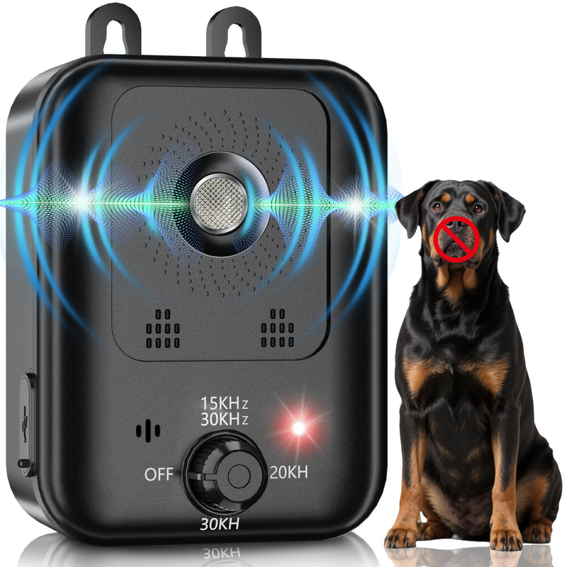 Anti Barking Device for Dogs, Auto Dog Bark Deterrent Devices with 3 Modes, Rechargeable Ultrasonic Bark Deterrent Device Bark Box, Effective Stop Barking Dog Devices for Indoor & Outdoor Use Black