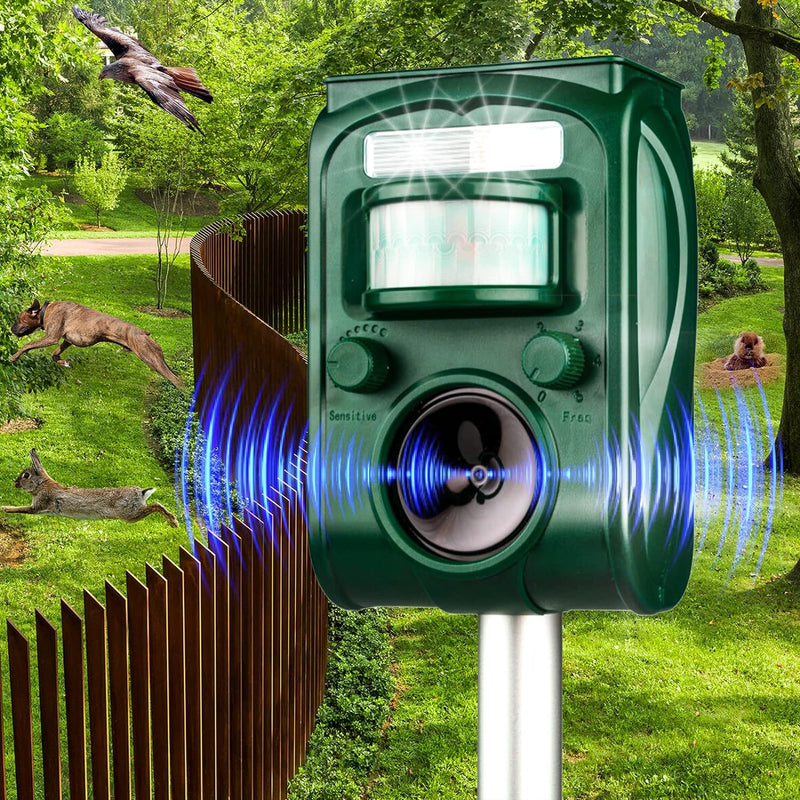 AngLink Ultrasonic Cat Deterrent Solar Animal Repellent Marten Deterrent IPX44 Waterproof with 5 Mode Motion Sensor Dog Deterrent to Repel Cats Martens Dogs for Garden - PawsPlanet Australia