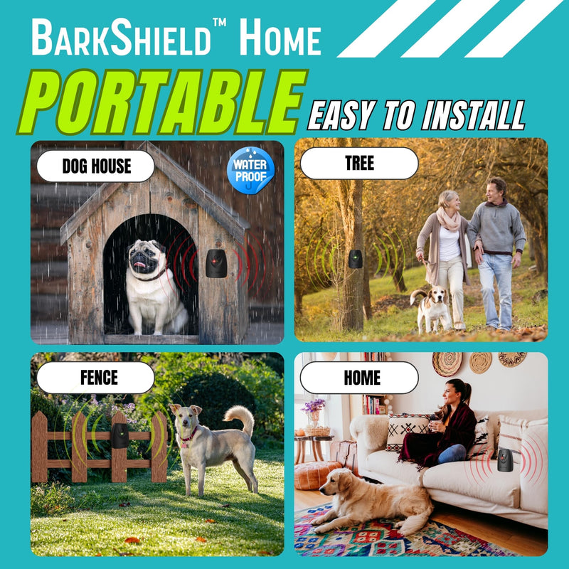 BarkShield Home, Anti Barking Device for Dogs, 66ft Long Range Ultrasonic, Waterproof Dog Bark Deterrent Box for Indoor/Outdoor Use, Safe Bark Collar Alternative Dog Training & Behavior Aid 1 Device - PawsPlanet Australia