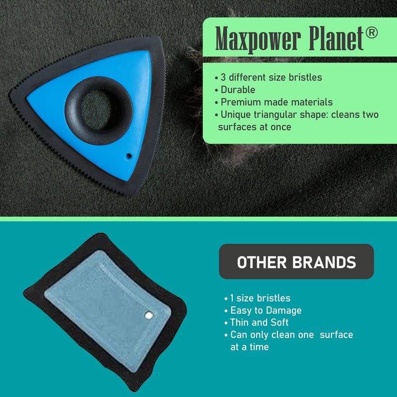 Maxpower Planet Dog Hair Remover, Reusable Fur Remover for Car Carpet, Cleaner Truck Detailing, Easy Use Car Detailing Mini Hair Removal Tool, Pet Removal Tool for Pet Fur Blue - PawsPlanet Australia