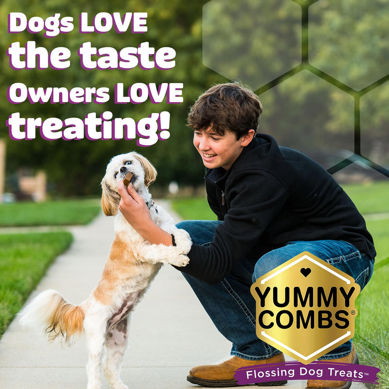 Yummy Combs Dog Dental Treats – Vet VOHC Approved – Delicious Chicken Protein – Removes Tartar with Cleaning Comb Shape – Dental Dog Treats for Large Dogs (24oz, 18 Count) 24 Ounce