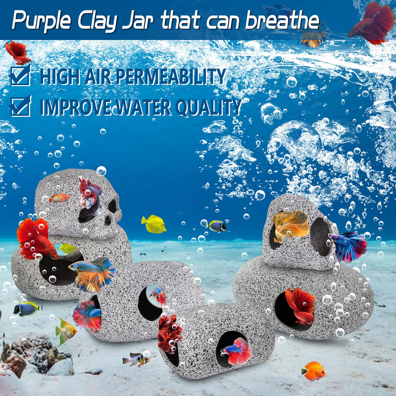 Ameliade Aquarium Decorations Cave Betta Fish Tank Accessories Rock Cave Decor for Shrimp Cichlid Hiding Breeding Small Fish Bowl Hide Decoration Betta Toys Hideout Stones House（Medium） .Medium - PawsPlanet Australia