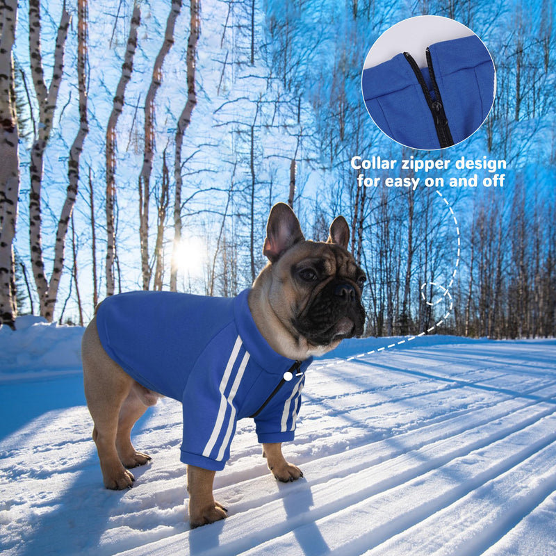 PUMYPOREITY Bulldog Breed Apparel, Dog Hoodie for Big Chest Dogs, for English Bulldogs Frenchies Pitbulls,Comfortable Sweatshirt for Spring/Fall Walks, Blue, L Large - PawsPlanet Australia