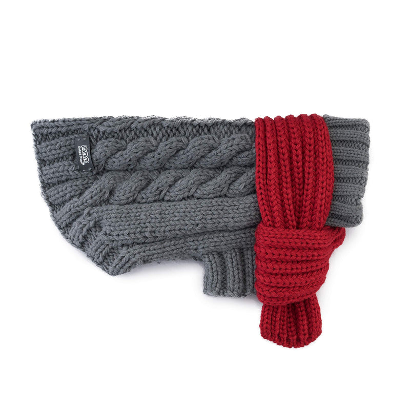 United Pups Soft Warm Knitted Winter Doggie Sweater with Scarf for Small Medium Puppy Dogs (Modern Pups Gray, Extra Large) Modern Pups Gray - PawsPlanet Australia