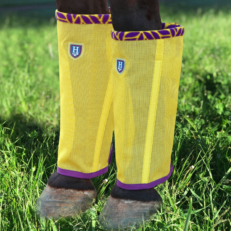 Fine Mesh Fly Boots Loose Fitting & Non-Slip Horse Fly Leggings Fleece Air Flow (Set of 4) Summer Lime Medium