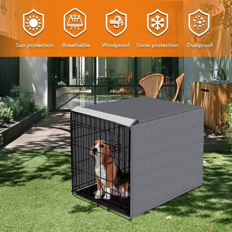 Dog Crate Cover for Wire Cages 30 Inch Indoor Breathable Polyester Pet Kennel Cover Machine Wash & Dry (Cover Only) 30 Inch (30"x18"x21") - PawsPlanet Australia