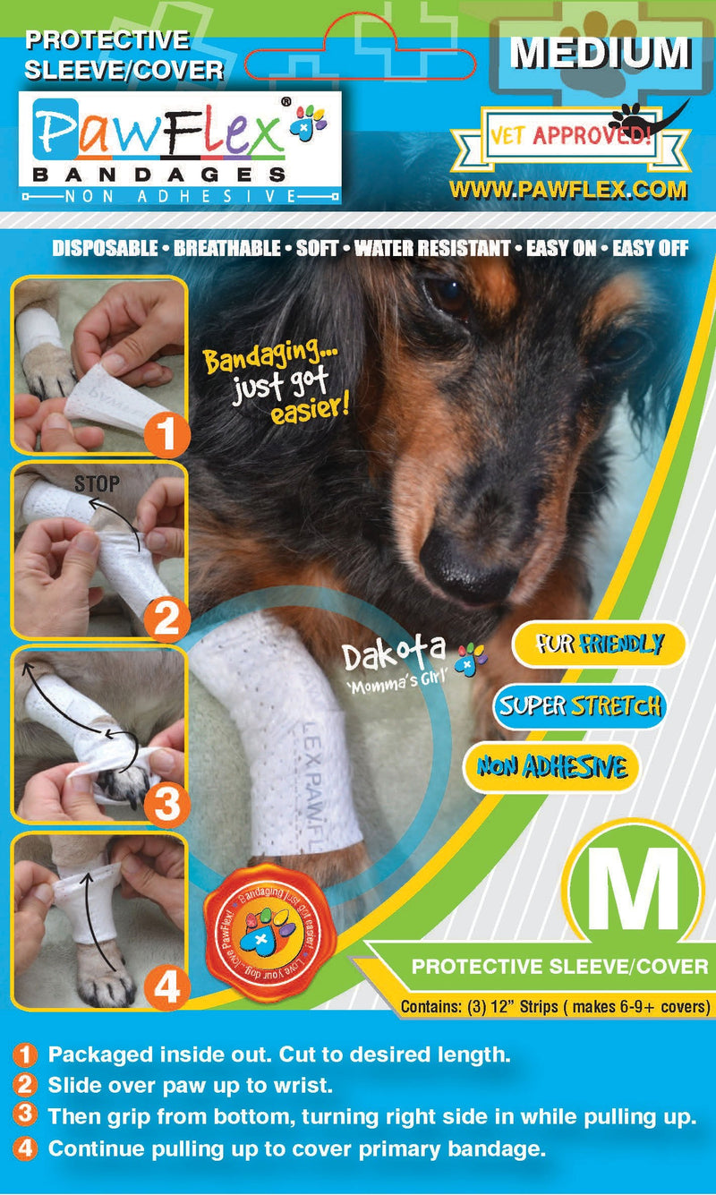 Bandages Protective Covers for Pets (Pack of 3) Medium White