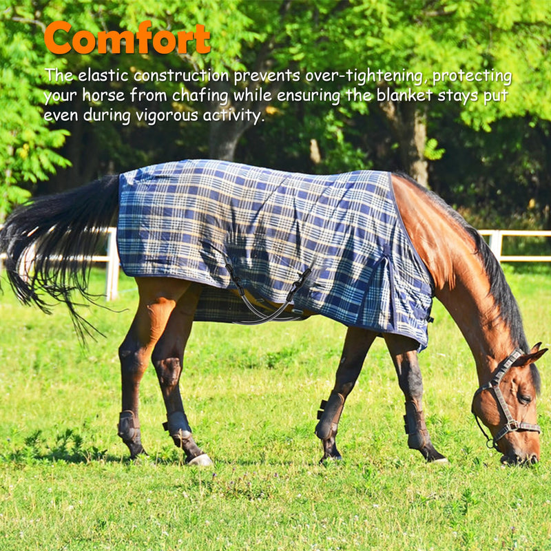Horse Blanket Strap with Adjustable Double Headed Clip, Horse Blanket Leg Strap Elastic Replacement Strap - PawsPlanet Australia