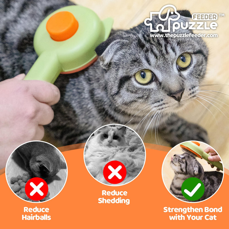 Cat Brush for Indoor Cats Shedding,One-Click Easy Cleanup Pet Hair Removal Tool, Grooming Brush for Both Long and Short Haired Cats and Dogs - PawsPlanet Australia