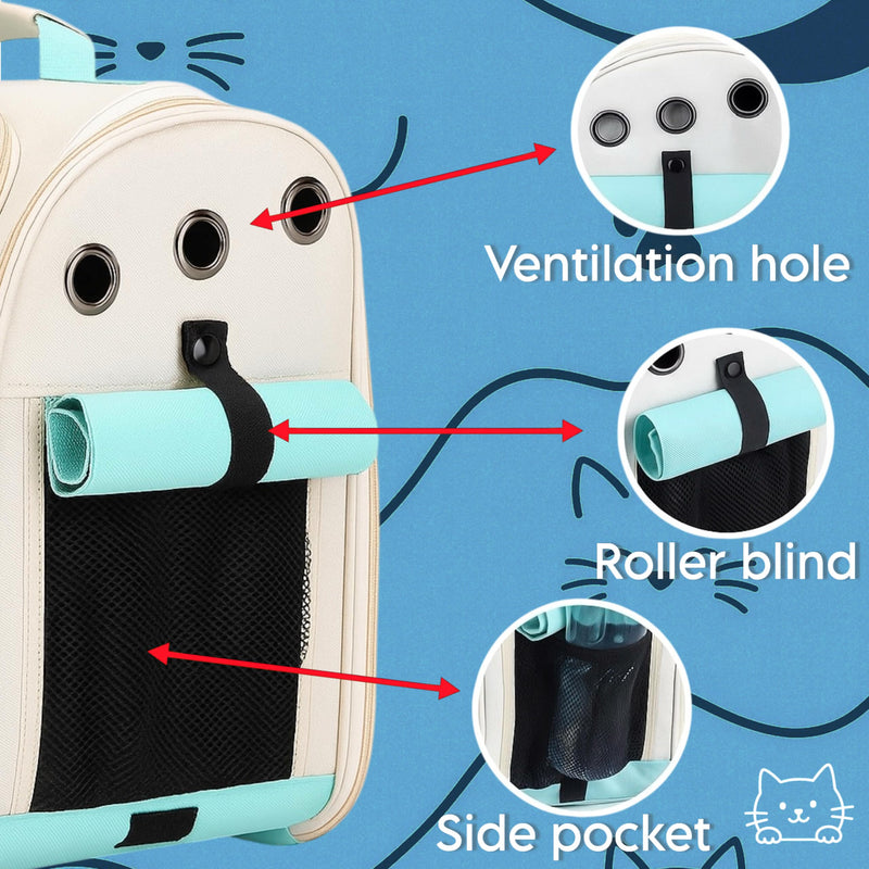 Cat Backpack - Cat Carrier Backpack Pet Carrier Bag Rucksack Back Travel Small Dog Puppy Carriers Collapsible Box Carry Cage Bags For Travel Kitten Cute Walking Bags For Travelling Pet Bag Soft - PawsPlanet Australia
