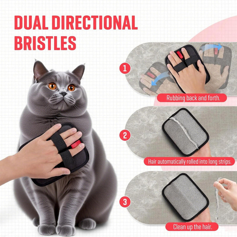 2 Pieces Pet Hair Remover, for Cat Hair Remover, Dog Hair Remover Couch Furnishings, Rug, Drape Upgraded Animal Fur Removal Implement, Cat and Dog Grooming Gloves - PawsPlanet Australia