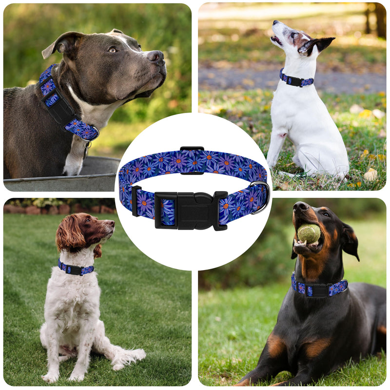 Dog Collar, Classical Indian Spirit Boys Girls Puppy Collar for Small Medium Large Dogs, Adjustable Soft Basic Pet Collar with Safety Buckle for Male Females(Purple,S) Small (Neck 10-16", Width 3/4") Purple - PawsPlanet Australia