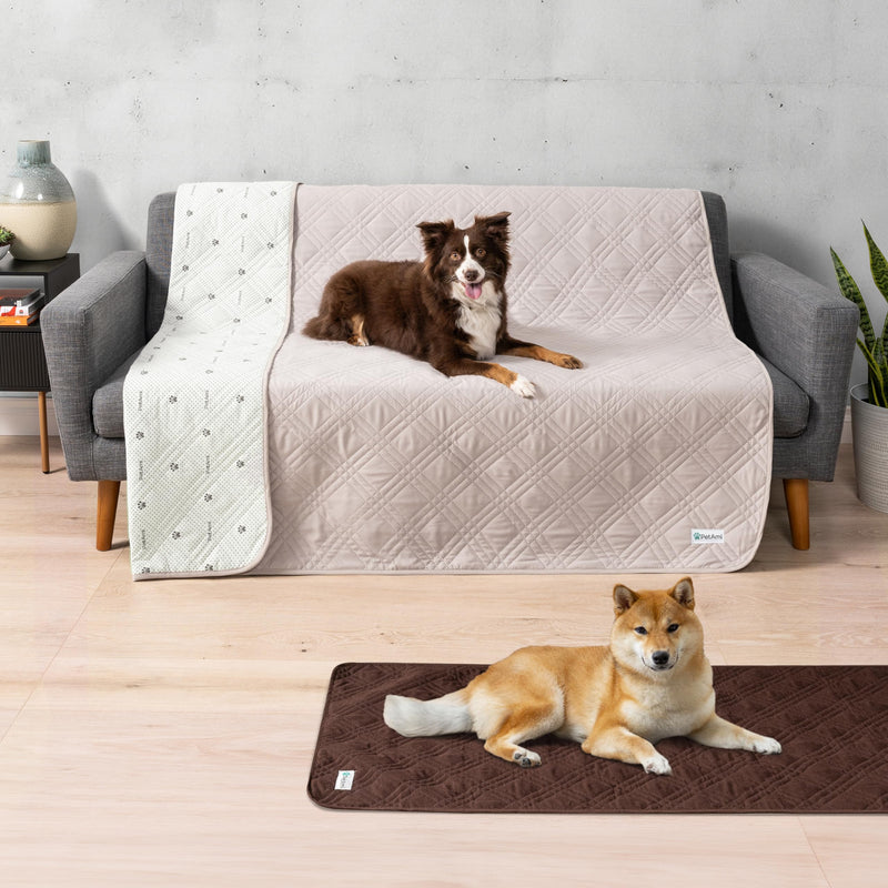 PetAmi Waterproof Couch Cover for Dogs, Reversible Furniture Cover Sofa Protector for Pet Cat Bed, Washable Blanket Dog Cover for Couch Seat, 52x82 Beige 52 x 82 Inches - PawsPlanet Australia