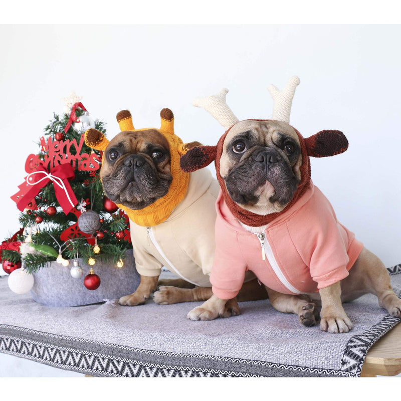 iChoue I am a French Bulldog Clothes Hoodies for Dogs Puppy Frenchie Pug English Boston Terrier Bully Pitbull Sweatshirt Sweater Clothing Cold Weather Winter Coats - Peach/Medium Classic Hoodie Peach Medium ( 15 - 25 lbs ) - PawsPlanet Australia