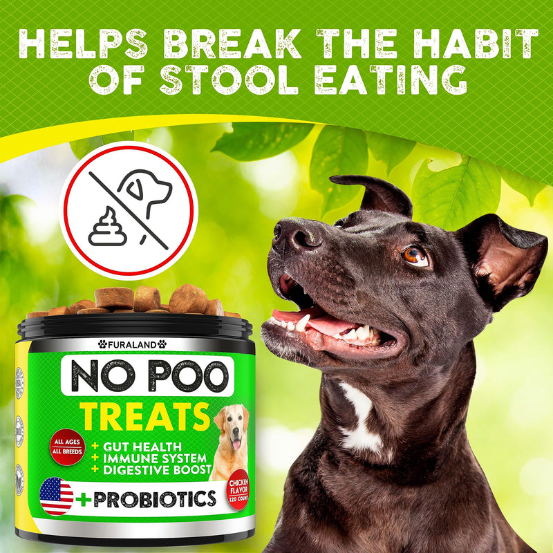 FURALAND No Poo Chews - Coprophagia Stool Eating Deterrent for Dogs - Made in USA - Stop Eating Poop for Dogs - Prevent Dog from Eating Poop - Probiotics & Enzymes - Forbid for Dogs Chew