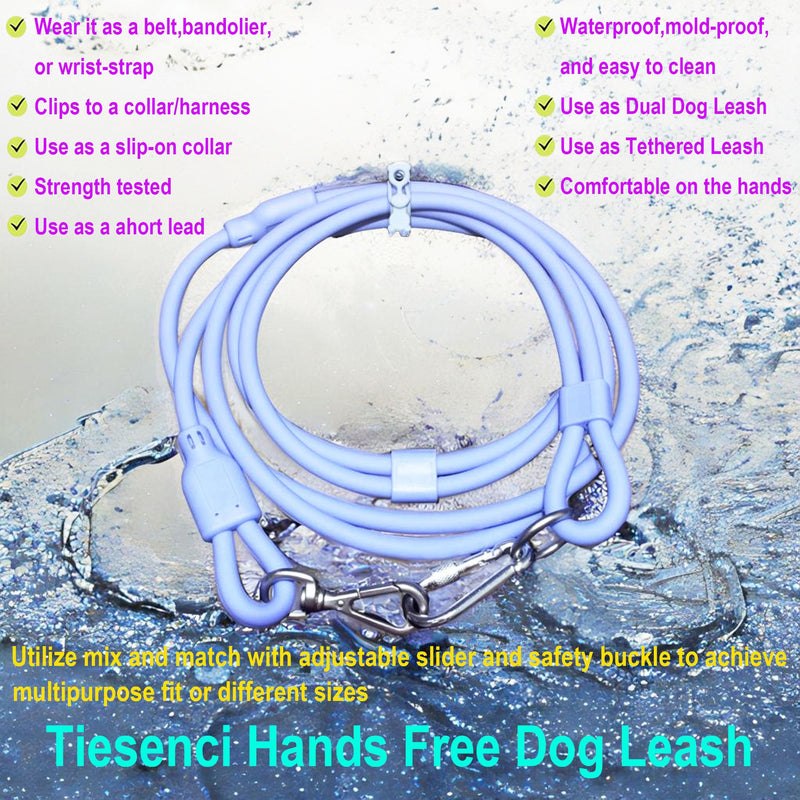 Hands Free Dog Leash Crossbody Dog Leash 8 Feet 9-in-1 Multifunctional Waist Leash for Dog Walking Adjustable Waterproof Dog Leash for Running Walking Jogging (Large, 20-120 lbs, Matte Black) Large - 8 Feet - 9mm Diameter - 20-120lbs - PawsPlanet Australia