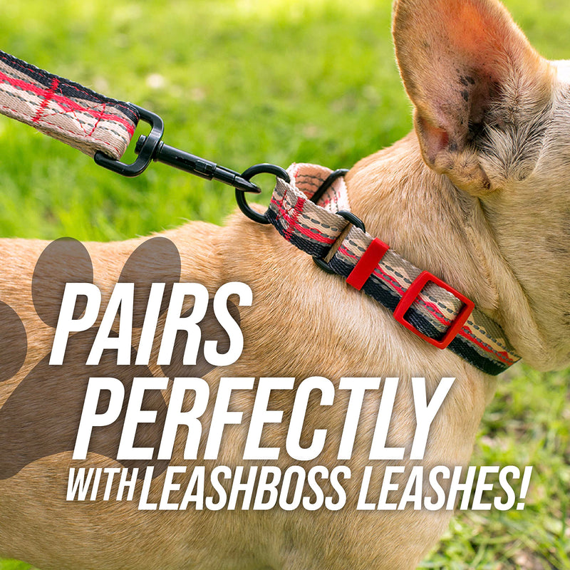 Leash Boss Martingale Collar for Dogs | Reflective Nylon Dog Collar for Large Dogs, Medium and Small Dogs | No Pull Pet Training Collar | Quick Release Buckle, Adjustable Pet Collar Medium-Large (16-19" Neck x 1" Wide) Purple/Pink - Space - PawsPlanet Australia