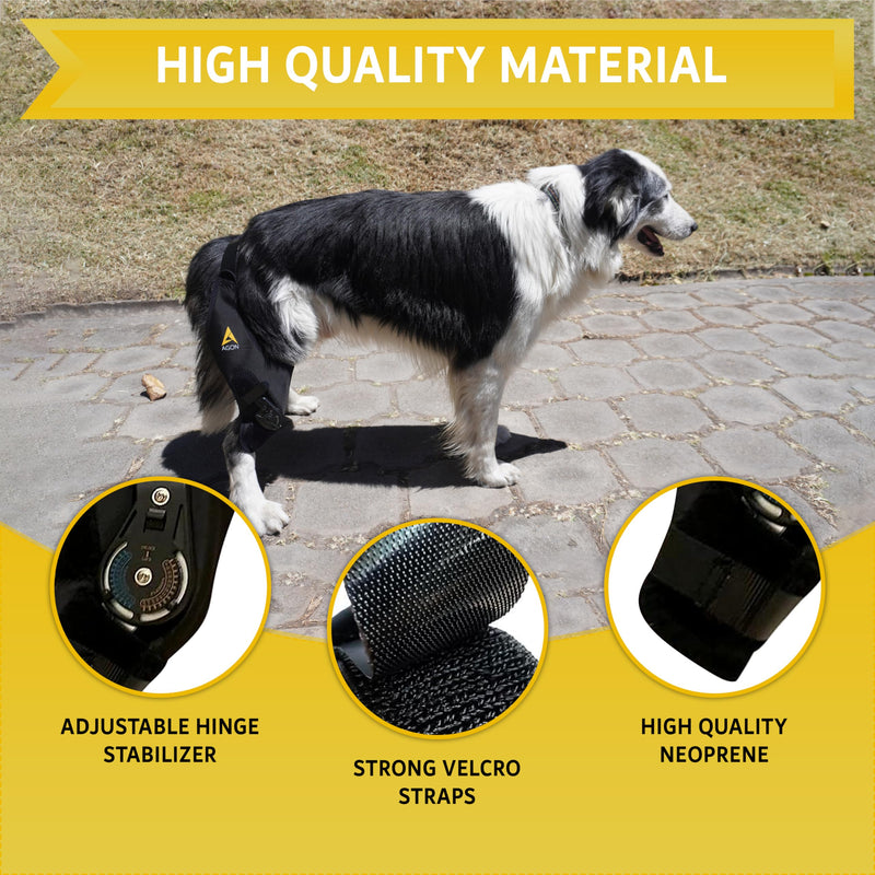 AGON Dog Knee Brace – Professional Knee Support Brace for Dogs with Adjustable Hinge Stabilizer – Premium Neoprene Hip Brace for Knee Support, Dog Recovery, and Joint Support (Left Leg, Small) Left