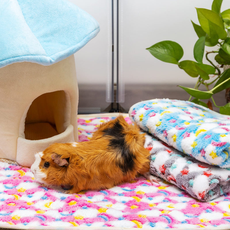 Guinea Pig Bedding Mat - 3 Pack Waterproof Washable Rat Cage Liner Bedding Accessories Soft Fleece Blankets for Rat, Rabbit, Chinchila, Hedgehog, Ferret, Hamster, Small Animals 13.7"*13.7" - PawsPlanet Australia