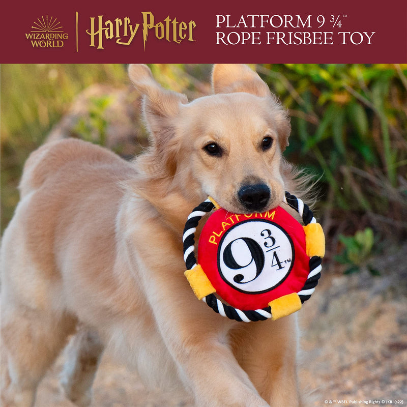 Harry Potter 9 3/4 Platform Frisbee Pet Toy | Frisbee for Dogs in Themed Design, Frisbee Dog Toy, Rope Dog Toy | Dog Toy Platform 9 3/4 Rope Frisbee Toy for Dogs Platform 9 3/4 Frisbee 8 inch - PawsPlanet Australia