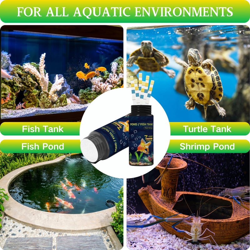 7 in 1 Aquarium Test Strips for Freshwater Aquarium - 100 Strips Fast & Accurate Aquarium Water Test kit for Fish Tank/Aquarium/Pond/, Monitors pH, Hardness, Chlorine, Nitrate, Nitrite and More 100pcs/tube - PawsPlanet Australia