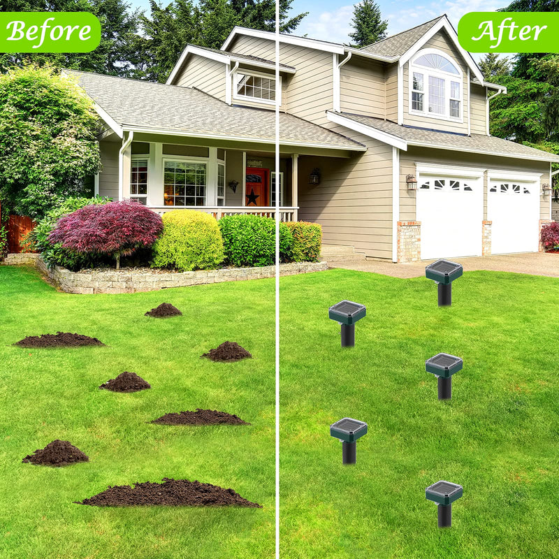 Mole Repellent for Lawns 8 Pack, Solar Powered Mole Repeller Ultrasonic Gopher Deterrent, Outdoor Waterproof Vole Vibration Stakes,Sonic Spike for Rodent Groundhog Snake Chipmunk - PawsPlanet Australia