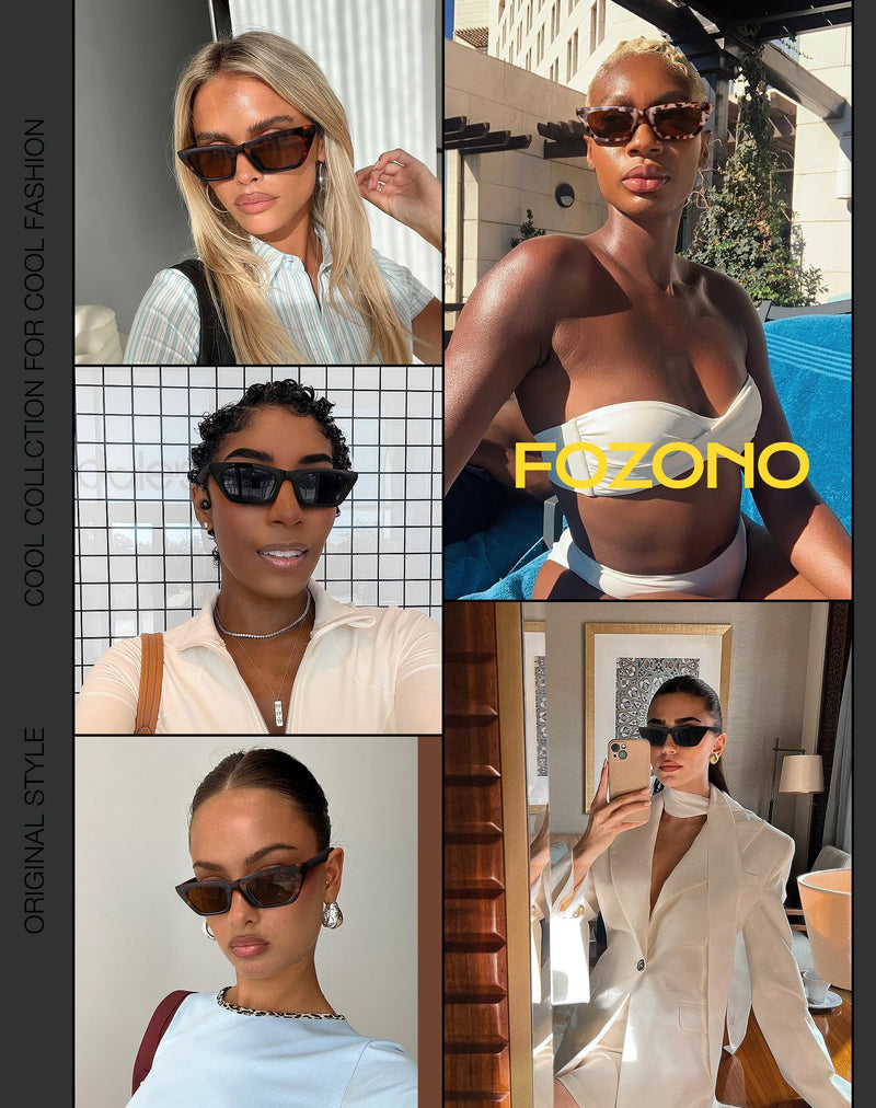 Narrow Square Cat Eye Sunglasses for Women | Retro Vintage-Chic UV400 Driving shades Brown Tortoise Frame/Grey Lens Standard - PawsPlanet Australia