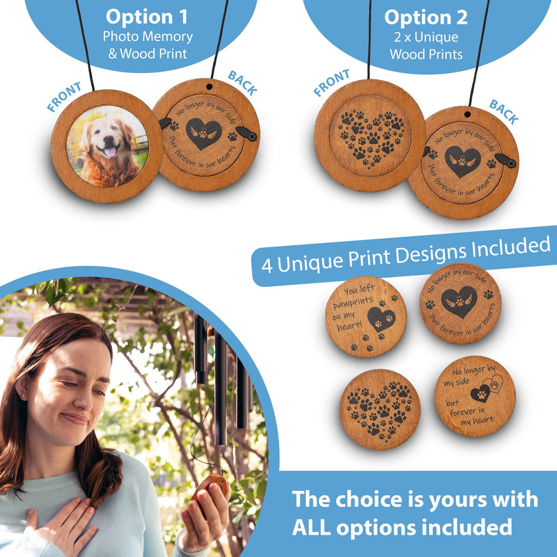 Dog Memorial Wind Chime 28" - Pet Memorial Gifts-Loss of Dog Sympathy Gift to Comfort a Friend-Dog Wind Chimes for Pet Memorial Gifts, Photo Personalized Pet Loss Gifts-Dog Remembrance Gift Brown - PawsPlanet Australia
