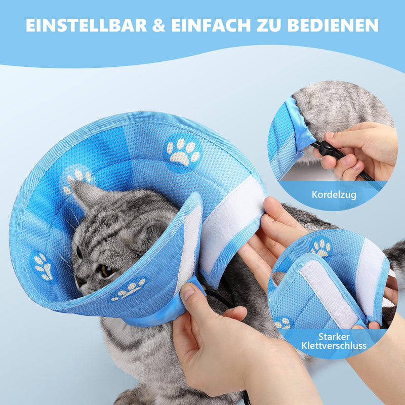 Cat Collar, Adjustable, Cat Recovery, Prevents Licking Wounds, Collar Soft Protective Cone Protective Collar for Cats, Puppies, Small Dogs (S) S