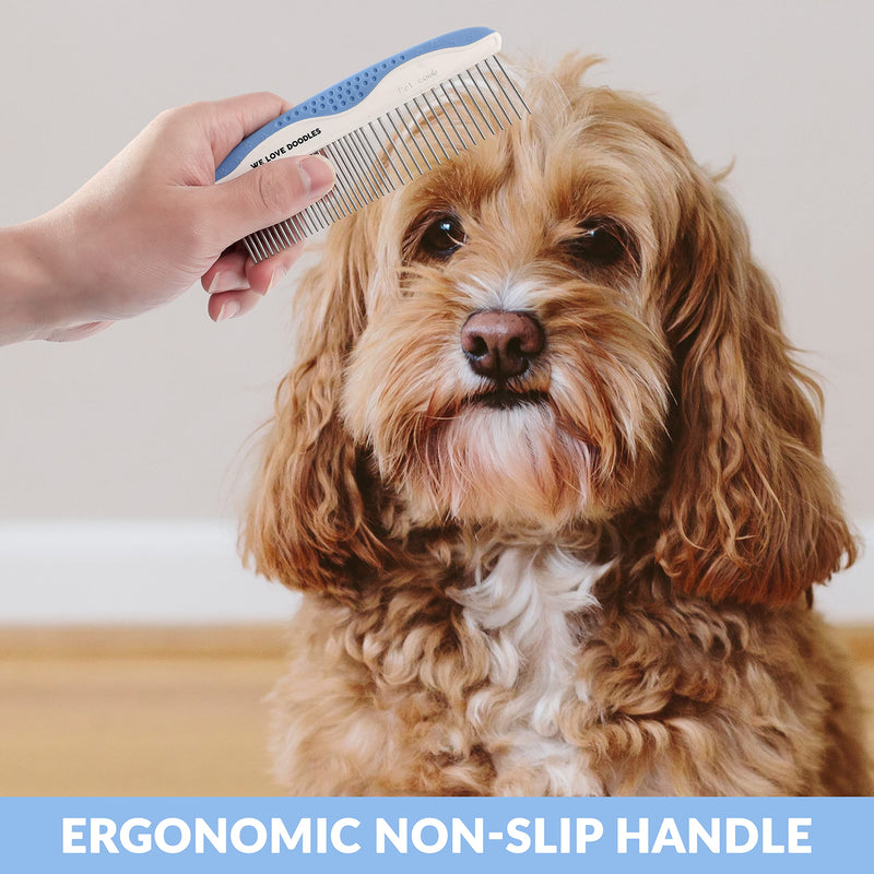 We Love Doodles Small Dog Grooming Comb & Detangler Spray (Lavender) Bundle - Grooming Kit for Dogs - Made in USA - PawsPlanet Australia