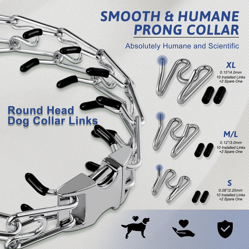Pinch Collar for Dogs, Prong Training Collar with Quick Release Buckle for Dog Pulling Behavior Correction, Adjustable Pinch Leashes (XL / 23-26" Neck Size) XL / 23-26" Neck Size