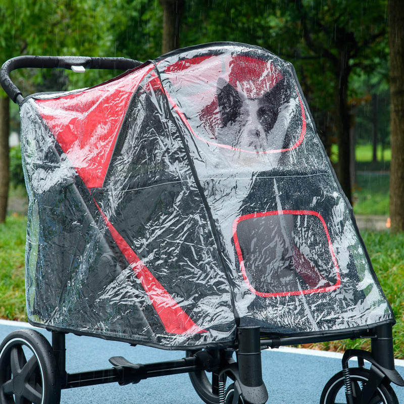 PawHut Dog Stroller Rain Cover, Cover for Dog Pram Buggy for, Large, Medium Dogs - PawsPlanet Australia