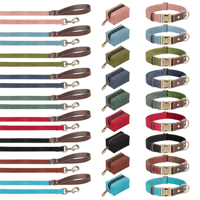 Didog Soft PU Leather Dog Collars for Small Dogs,Classic Adjustable Dog Collars with Quick Release Metal Buckle,Easy Clean and Comfortable with Nylon Lining,Green,S Neck 11-15" S: Neck 11-15", Width 0.6" Green
