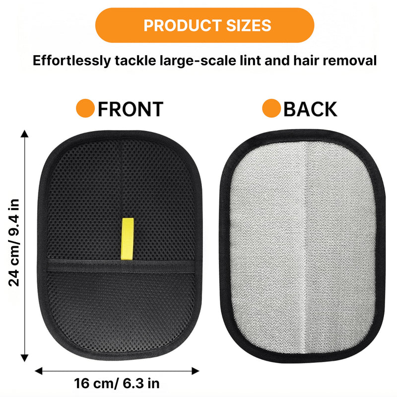 4 PCS Upgraded Electrostatic Pet Hair Removal Glove - Reusable, Washable Mitt for Furniture, Carpet, Car Seat & Clothing - Efficient Cat & Dog Hair Remover, Black