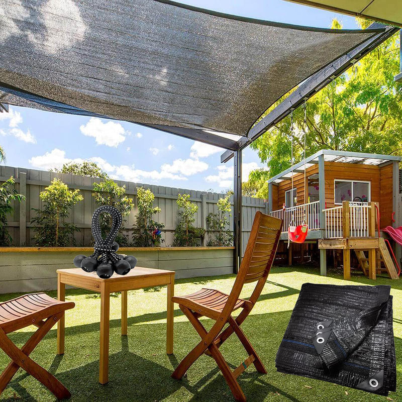 Dog Kennel Shade Cover 90% Sunblock Shading Cloth Net Mesh Tarp 10x10 ft for Outdoor Large Pet Crate with 12 Ball Bungee Cords - PawsPlanet Australia