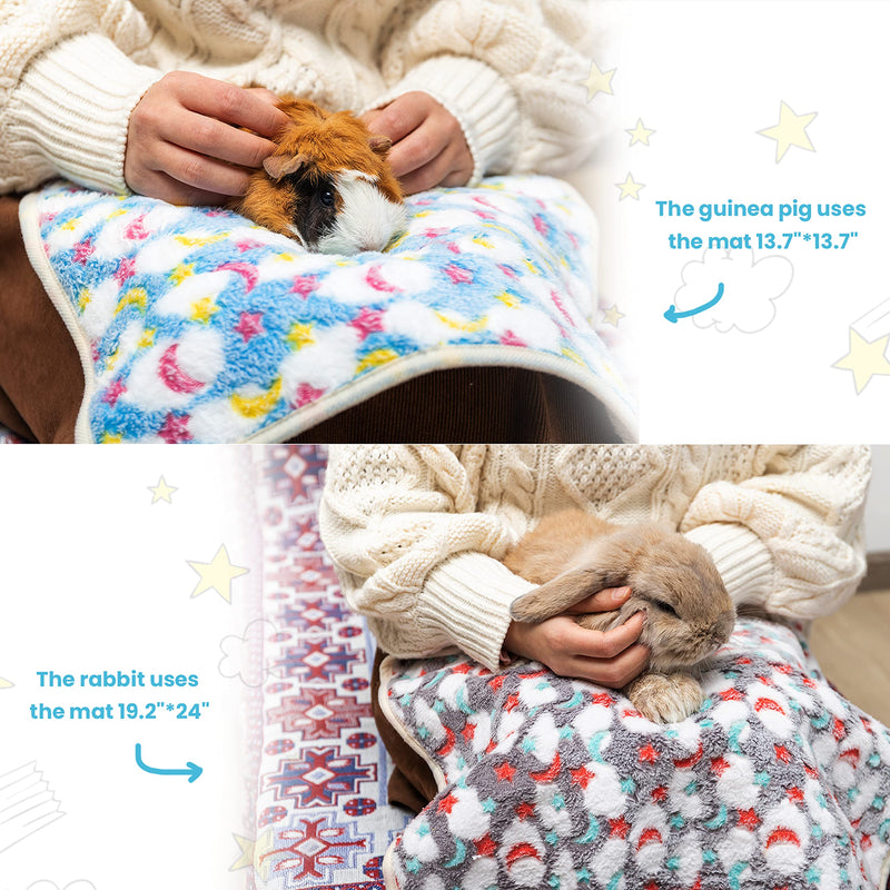 Guinea Pig Bedding Mat - 3 Pack Waterproof Washable Rat Cage Liner Bedding Accessories Soft Fleece Blankets for Rat, Rabbit, Chinchila, Hedgehog, Ferret, Hamster, Small Animals 13.7"*13.7" - PawsPlanet Australia