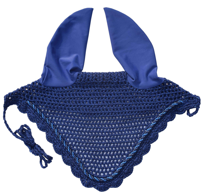 Elegant Horse Ear Bonnet, Fly Veil & Fly Mask – Superior Fly Protection with Style and Comfort for Every Ride (Royal Blue, Horse/Full)