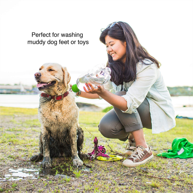 Kurgo Portable Outdoor Shower for Dogs, Dog Grooming Tool, Pet Bathing Gear, Dog Travel Accessories, Hiking, Beach, OR Camping Supplies for Pets, Works with 2 Liter Soda Bottle, Mud Dog Shower - PawsPlanet Australia