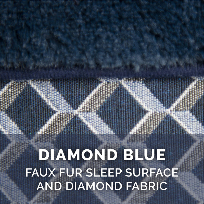 Furhaven Replacement Dog Bed Cover Comfy Couch Plush & Décor Sofa-Style, Machine Washable - Diamond Blue, Medium - PawsPlanet Australia