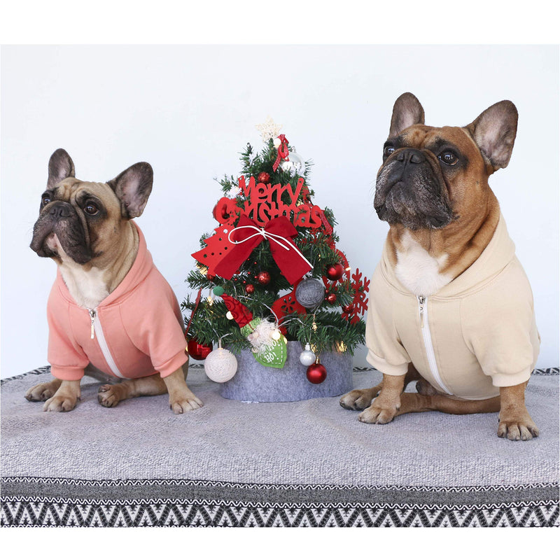 iChoue French Bulldog Frenchie Clothes Hoodies for Dogs Pug English Boston Terrier Bully Pitbull Corgi Sweatshirt Sweater Clothing - Pink/Large Large (Pack of 1)