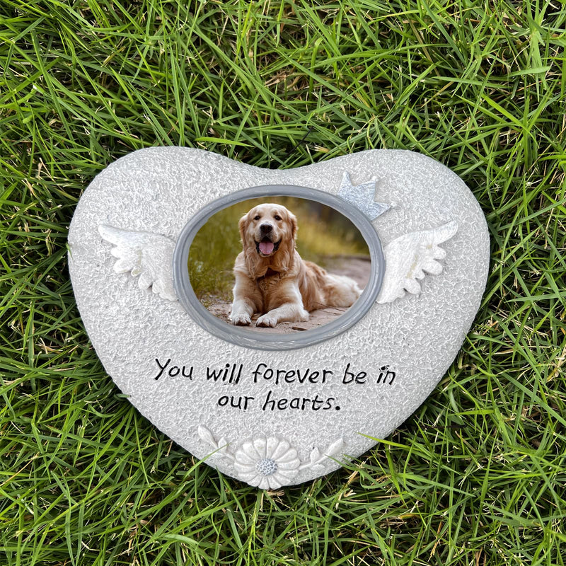 Pet Memorial Stones for Dog or Cats,Loss of Dog Sympathy Gift Indoor Display,Pet Grave Markers Dog Bereavement Gifts Outdoor Tombstone Heart Shaped Carve "You will forever be in our heart" Heart Shape - PawsPlanet Australia