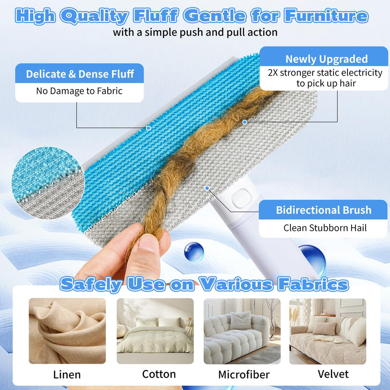 Pet Hair Remover for Furniture – 23.2Inch Reusable Dog & Cat Hair Removal Brush, Washable Lint Cleaner with Long Handle, 4-in-1 Pet Hair Remover for Couch, Carpet, Clothes & Bedding - PawsPlanet Australia