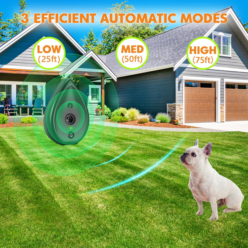 Anti Barking Device for Dogs, Rechargeable Bark Box Ultrasonic Barking Deterrent with 3 Level Modes/Irregular Ultrasound Frequency/Automatically Electronic Dog Whistle Stop Neighbors Dog from Barking Black Anti Barking Device
