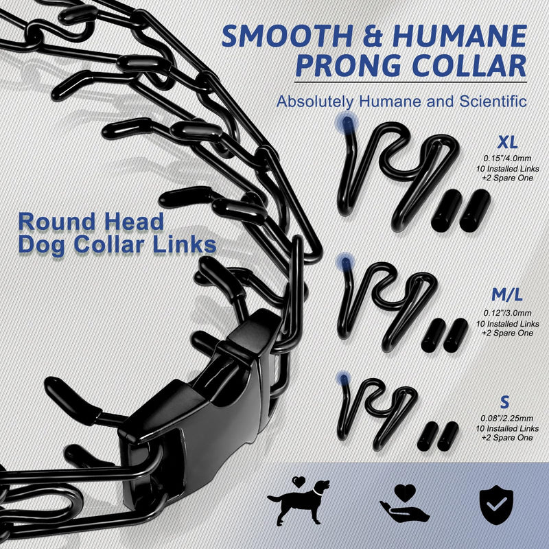 Pinch Collar for Dogs, Prong Training Collar with Quick Release Buckle for Dog Pulling Behavior Correction, Adjustable Pinch Leashes (Small / 12.5-18" Neck Size) Small / 12.5-18" Neck Size