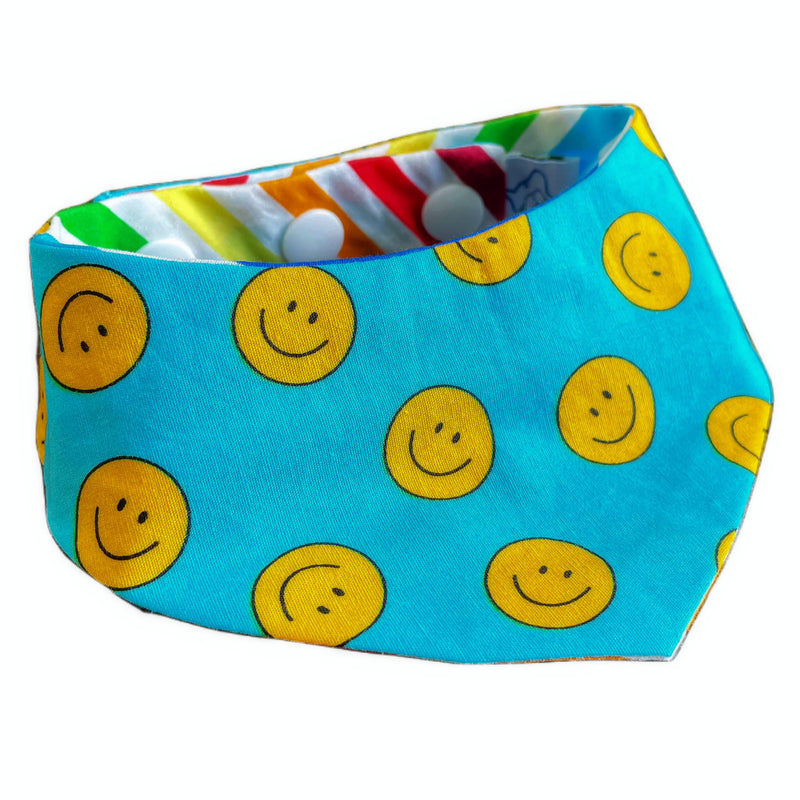Pet Fashion Colorful Rainbow Bandana with Plastic Snap Button - 1PCS Washable Bandana Double Reversible Scarf Accessories for Small to Large Dog Puppy Cat Rabbit… - PawsPlanet Australia