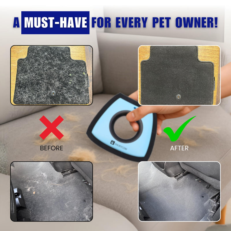 Pet Hair Removal Tool for Car Detailing – 2025 Upgrade Dog Hair Remover for Car Auto, Couch, Carpet & Furniture – Reusable Pet Hair Scraper for Car Interior & Upholstery - PawsPlanet Australia
