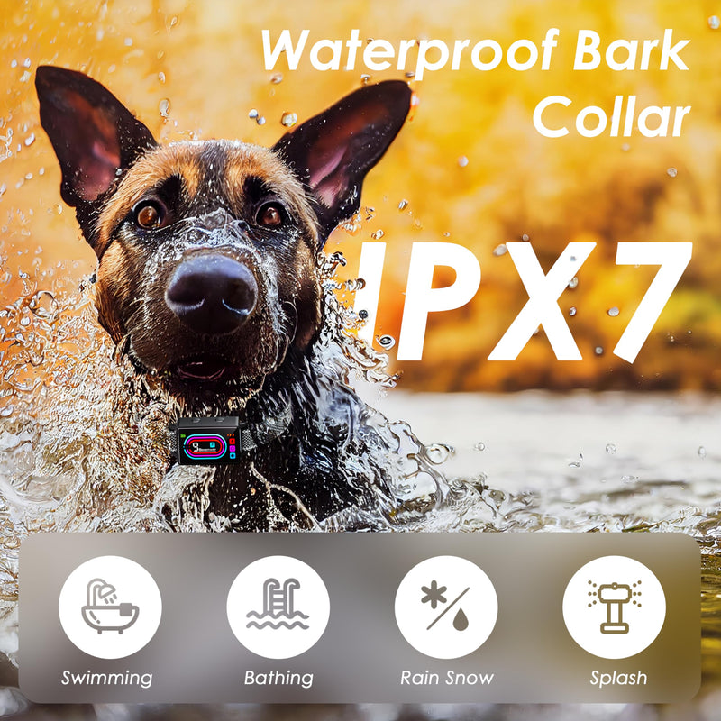 Dog Bark Collar 2 Pack, Smart Bark Collars for Dogs 5–130 lbs, Upgraded Anti Bark Training Collar with Beep, Vibration & Shock, 9 Sensitivity Levels, 5 Training Modes, Rechargeable & IPX7 Waterproof - PawsPlanet Australia